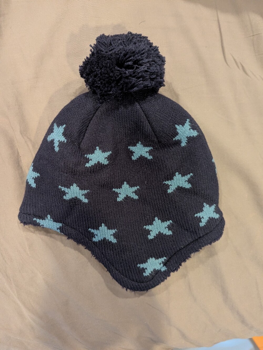 Primary Baby 6-12M Navy Teal Star Pom Beanie Hat 2019 NWOT